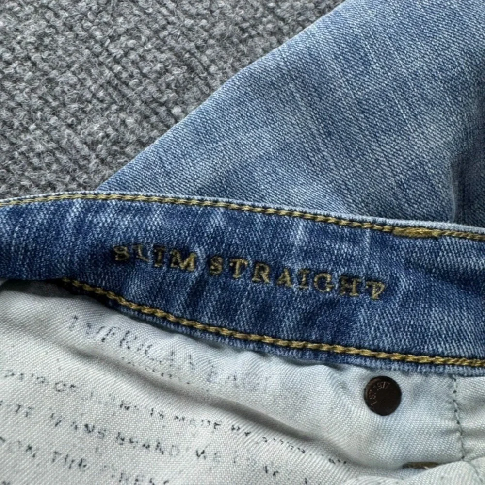 American Eagle Jeans Mens 31x32 Blue Slim Straight Cotton Stretch Denim Workwear